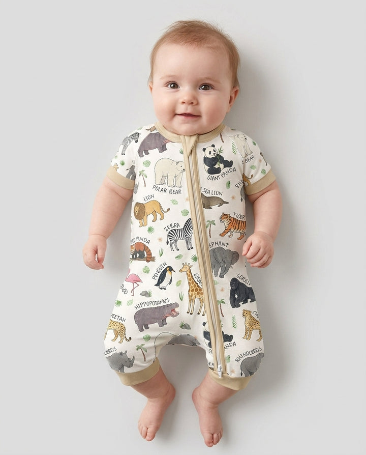 Safari Animals Bamboo Shorty Zippy