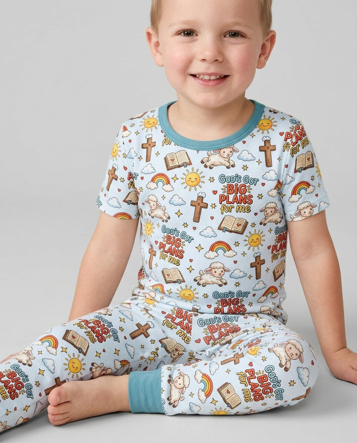 God's Got Big Plans For Me Bamboo Two Piece Short Sleeve Pajama Set
