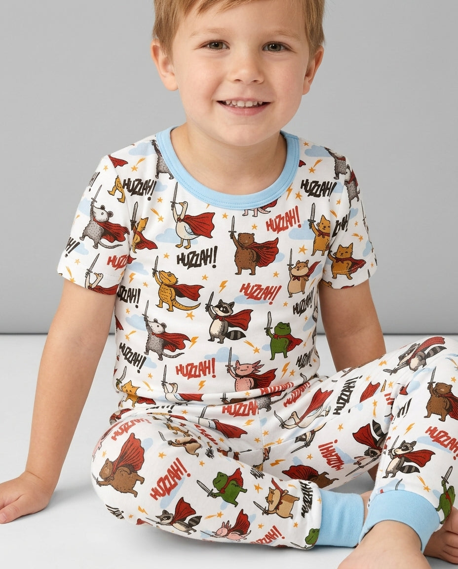 Huzzah! Huzzah! Bamboo Two Piece Short Sleeve Pajama Set