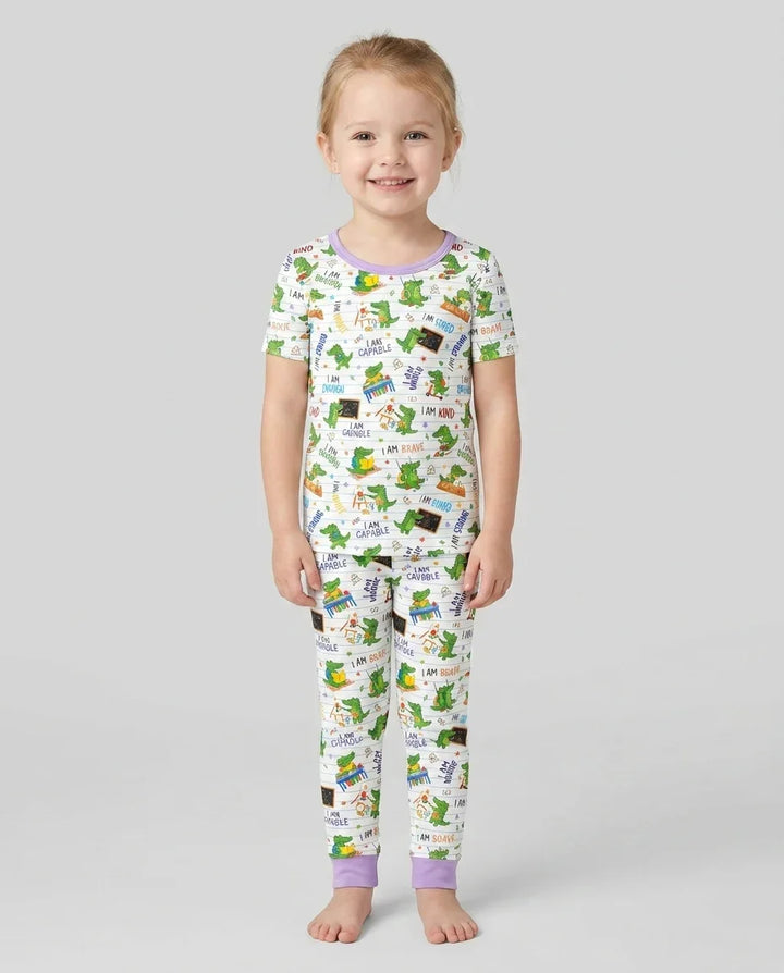 Brave Gator Days Bamboo Two Piece Short Sleeve Pajama Set