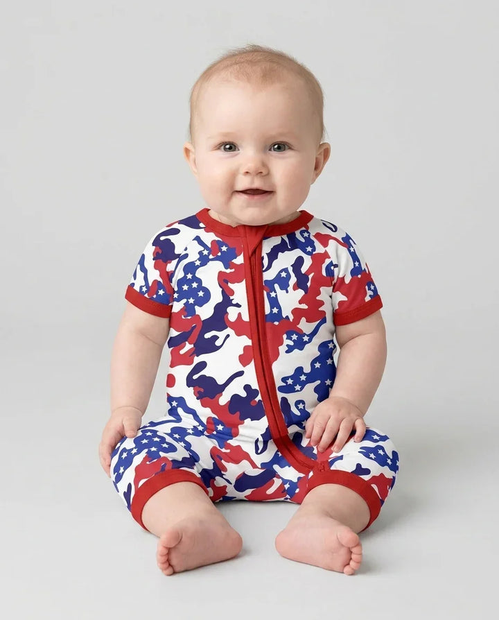 Patriot Camo Daddy & Me Matching Bamboo Shorty Zippy
