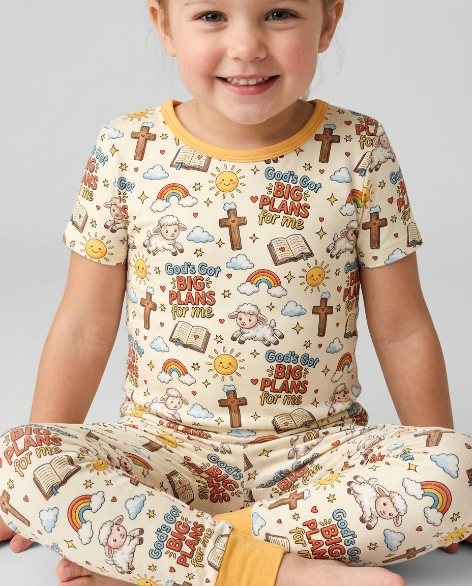 God's Got Big Plans For Me Bamboo Two Piece Short Sleeve Pajama Set