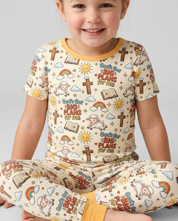 God's Got Big Plans For Me Bamboo Two Piece Short Sleeve Pajama Set