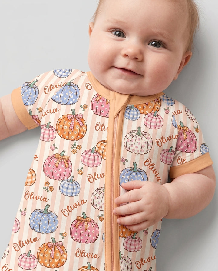 Custom Name Pumpkin Patch Bamboo Shorty Zippy