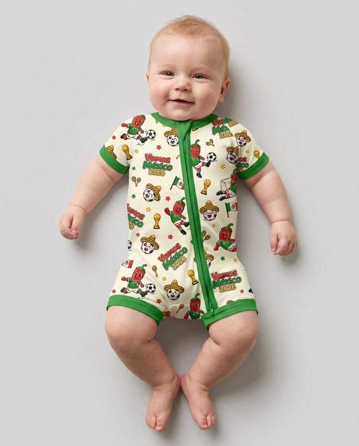 Cartoon World Soccer Vamos Mexico Family Matching Bamboo Shorty Zippy
