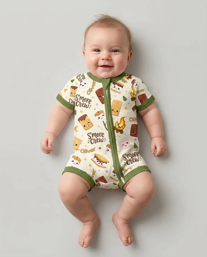 Custom Name Kawaii S'more Crew Family Matching Bamboo Shorty Zippy