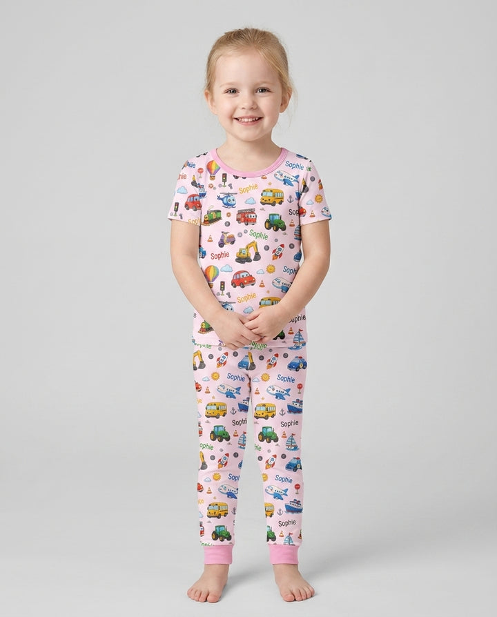 CUSTOM Template Bamboo Two Piece Short Sleeve Pyjamas Set