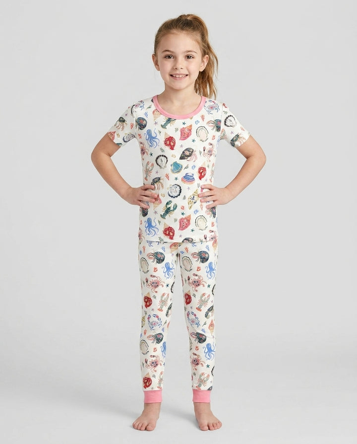 Preppy Coastal Bamboo Two Piece Short Sleeve Pajama Set