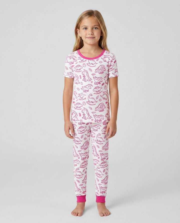 Dinosaur Park Bamboo Two Piece Short Sleeve Pajama Set