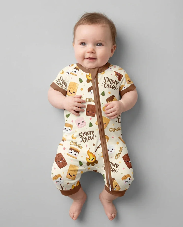 Custom Name Kawaii S'more Crew Family Matching Bamboo Shorty Zippy