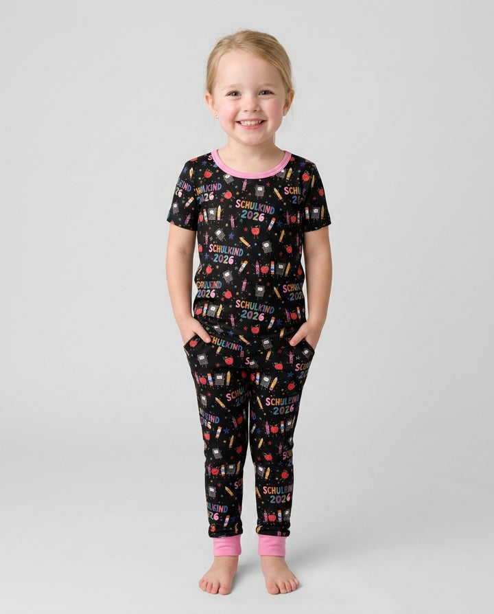 First Day Fun 2026 Bamboo Two Piece Short Sleeve Pajama Set