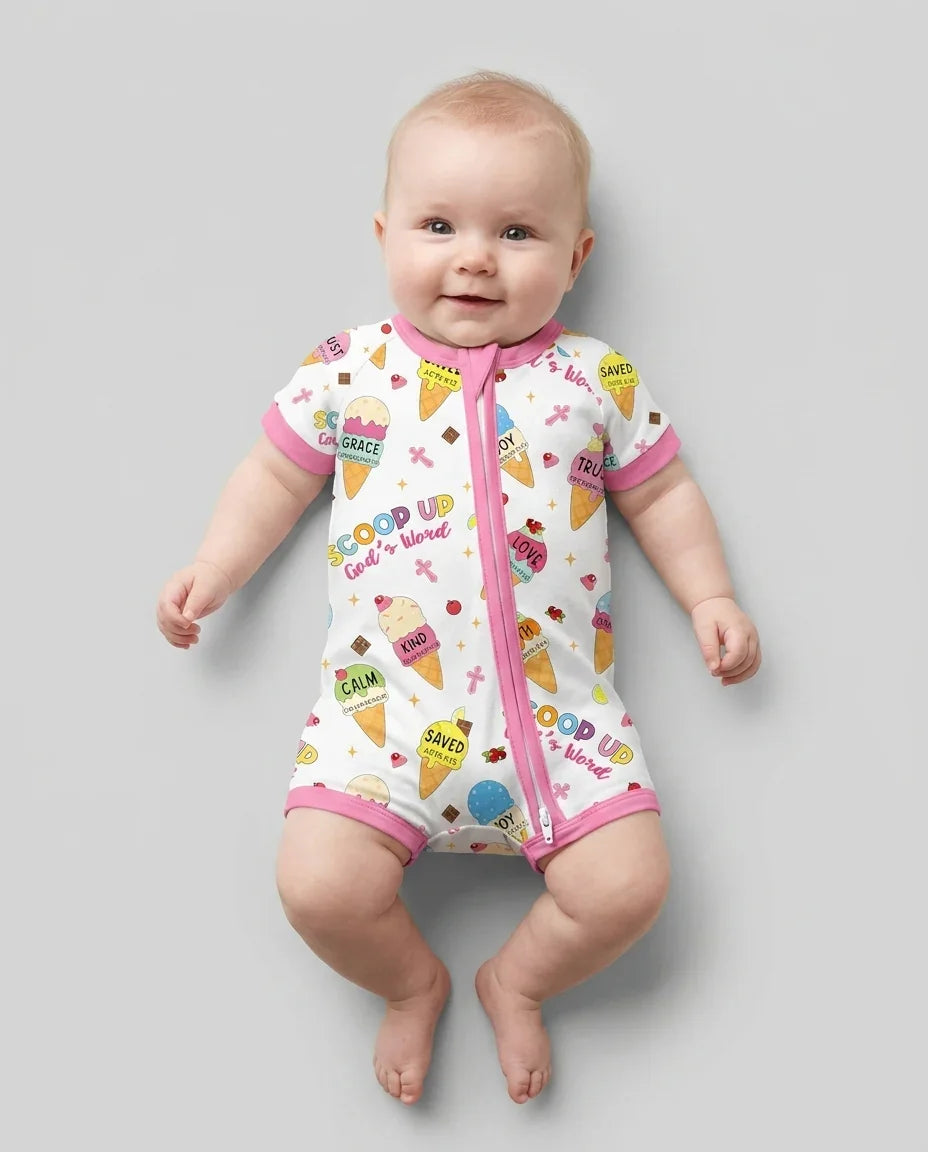 Ice Cream Summer Christian Bamboo Shorty Zippy