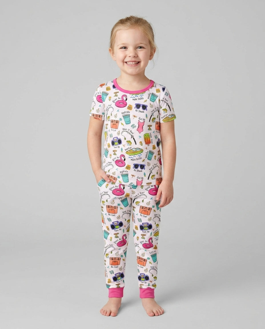 Lake Days Bamboo Two Piece Short Sleeve Pajama Set