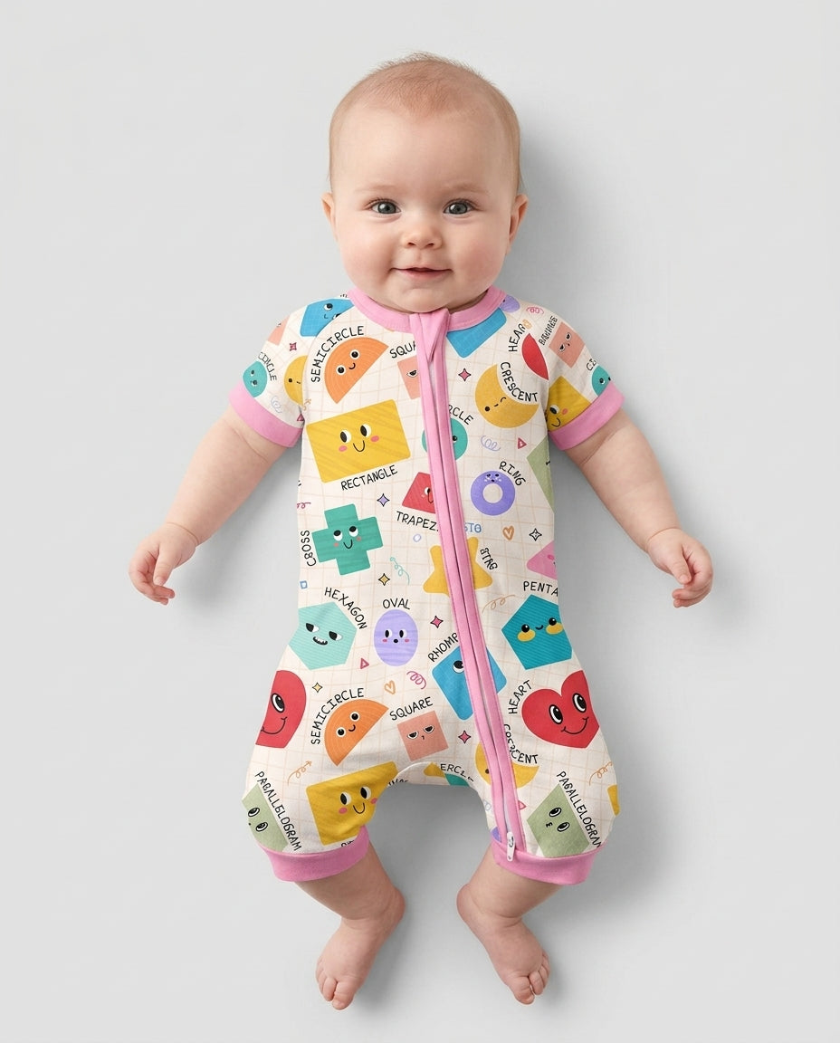 Happy Shape Squad Family Matching Bamboo Shorty Zippy