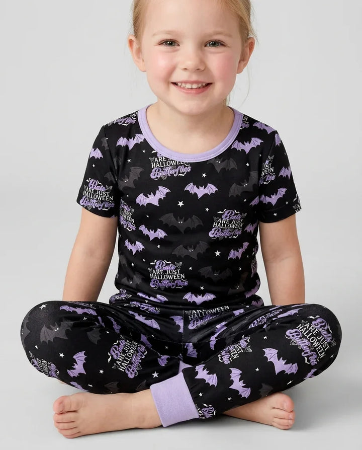 Halloween Butterflies Bamboo Two Piece Short Sleeve Pajama Set