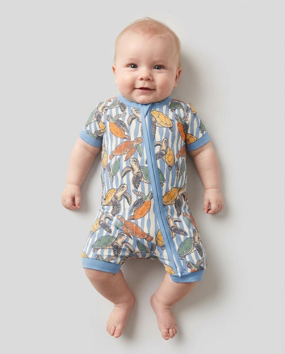 Turtle Bay Family Matching Bamboo Shorty Zippy