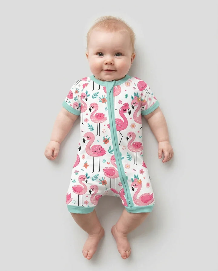 Hello Flamingo Bamboo Shorty Zippy