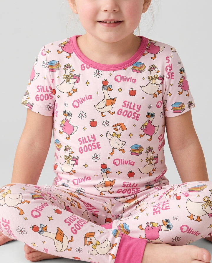 CUSTOM Template Bamboo Two Piece Short Sleeve Pyjamas Set