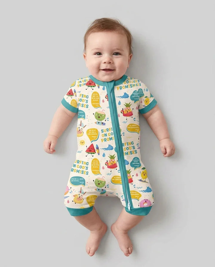 Summer Fruits Surfing On God's Promises Bamboo Shorty Zippy