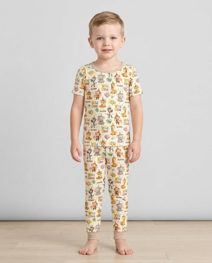 CUSTOM Template Bamboo Two Piece Short Sleeve Pyjamas Set