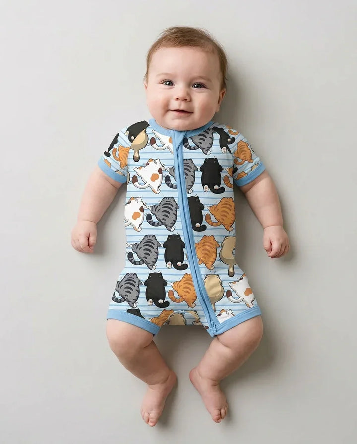 Funny Cat Butts Club Family Matching Bamboo Shorty Zippy