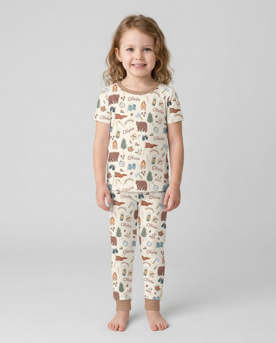 CUSTOM Template Bamboo Two Piece Short Sleeve Pyjamas Set
