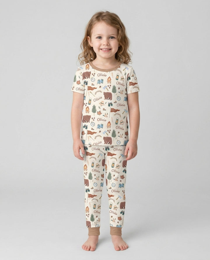CUSTOM Template Bamboo Two Piece Short Sleeve Pyjamas Set