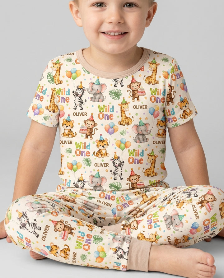 CUSTOM Template Bamboo Two Piece Short Sleeve Pyjamas Set