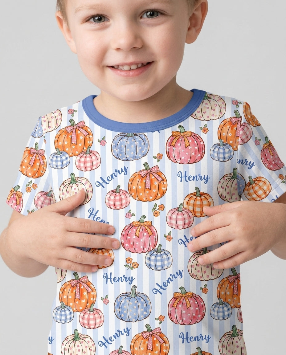 CUSTOM Template Bamboo Two Piece Short Sleeve Pyjamas Set