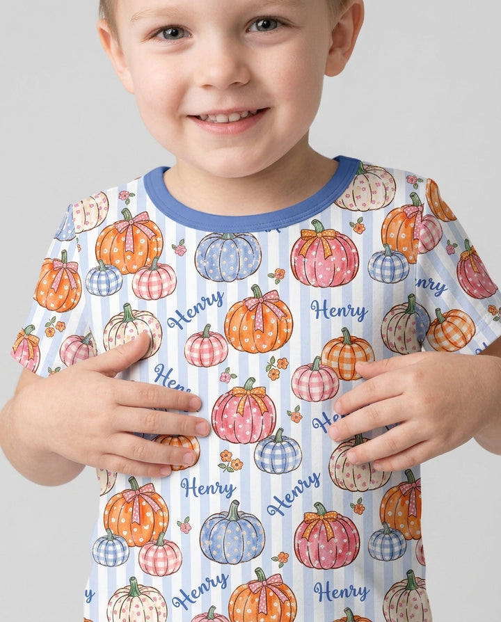 CUSTOM Template Bamboo Two Piece Short Sleeve Pyjamas Set
