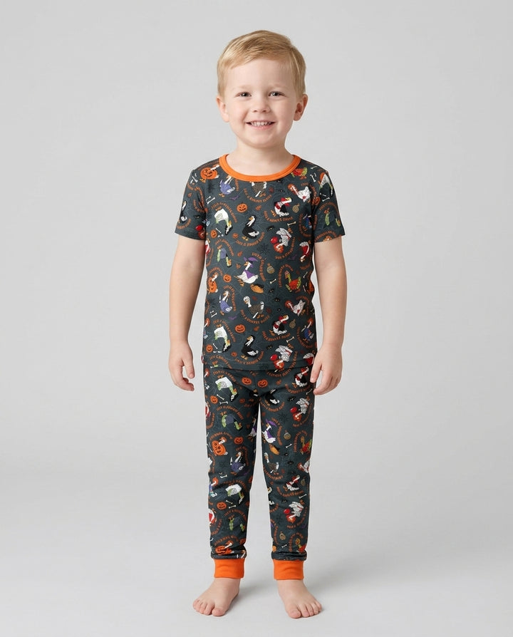 Just A Spooky Goose Family Matching Bamboo Two Piece Short Sleeve Pajama Set
