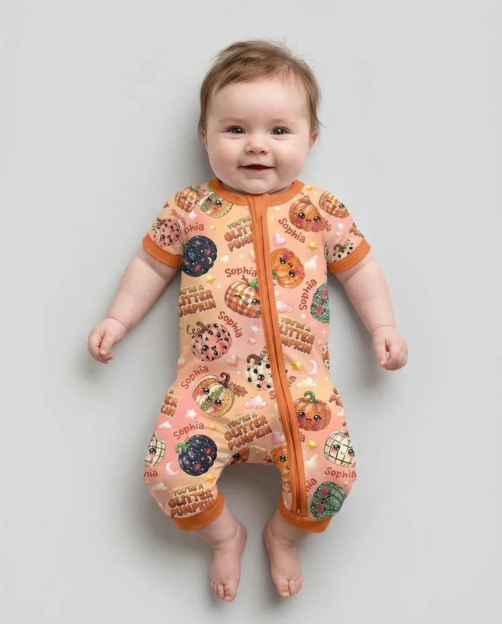 Custom Name You're A Glitter Pumpkin Bamboo Shorty Zippy