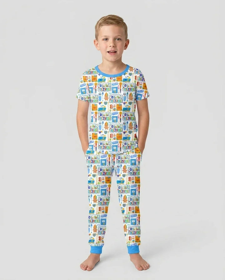Custom Name Classroom Cuties Bamboo Two Piece Short Sleeve Pajama Set