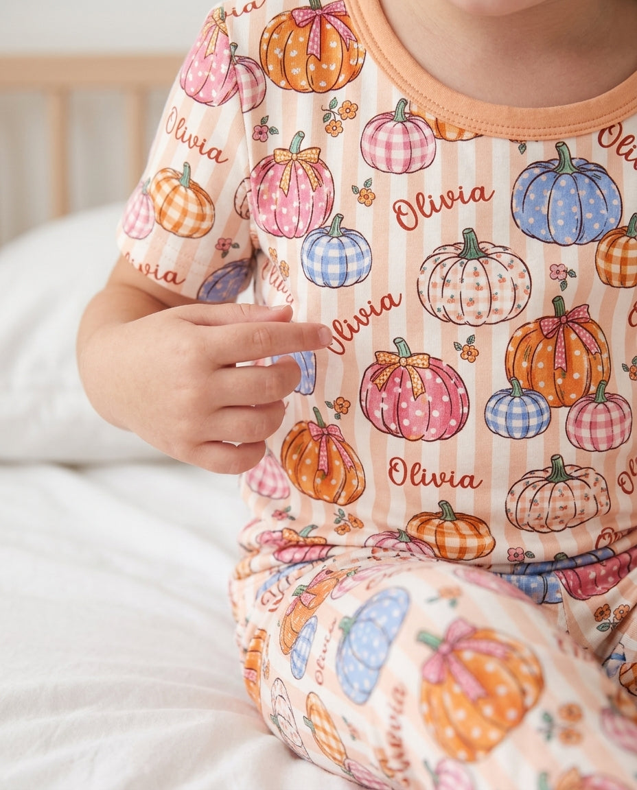 CUSTOM Template Bamboo Two Piece Short Sleeve Pyjamas Set