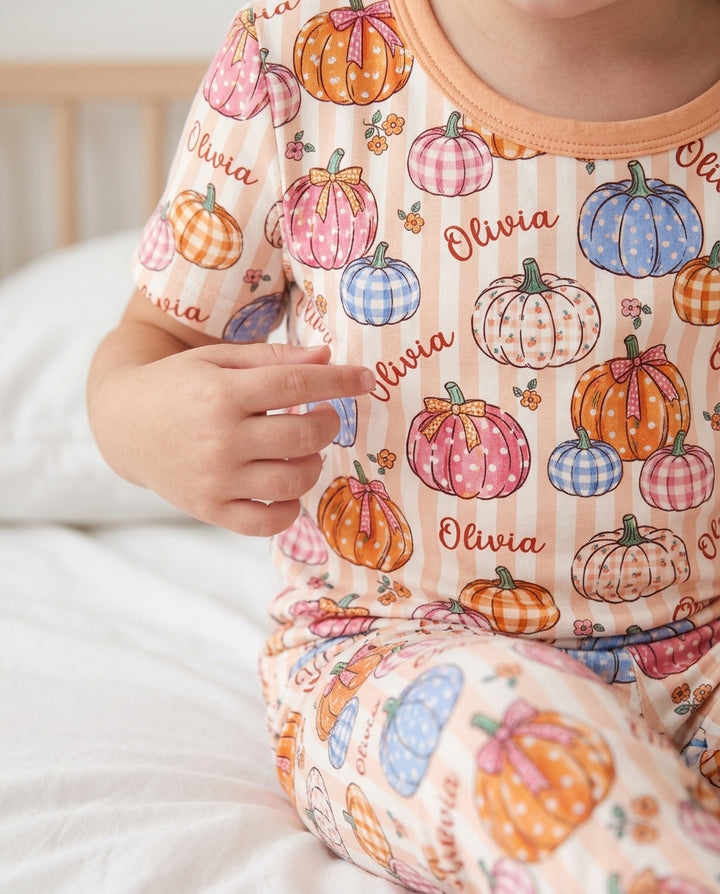 CUSTOM Template Bamboo Two Piece Short Sleeve Pyjamas Set