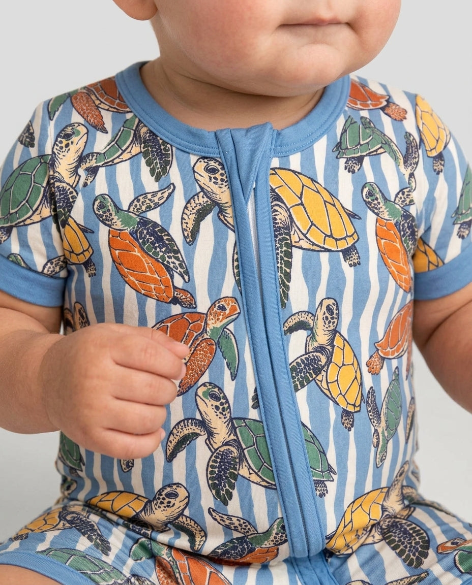 Turtle Bay Family Matching Bamboo Shorty Zippy
