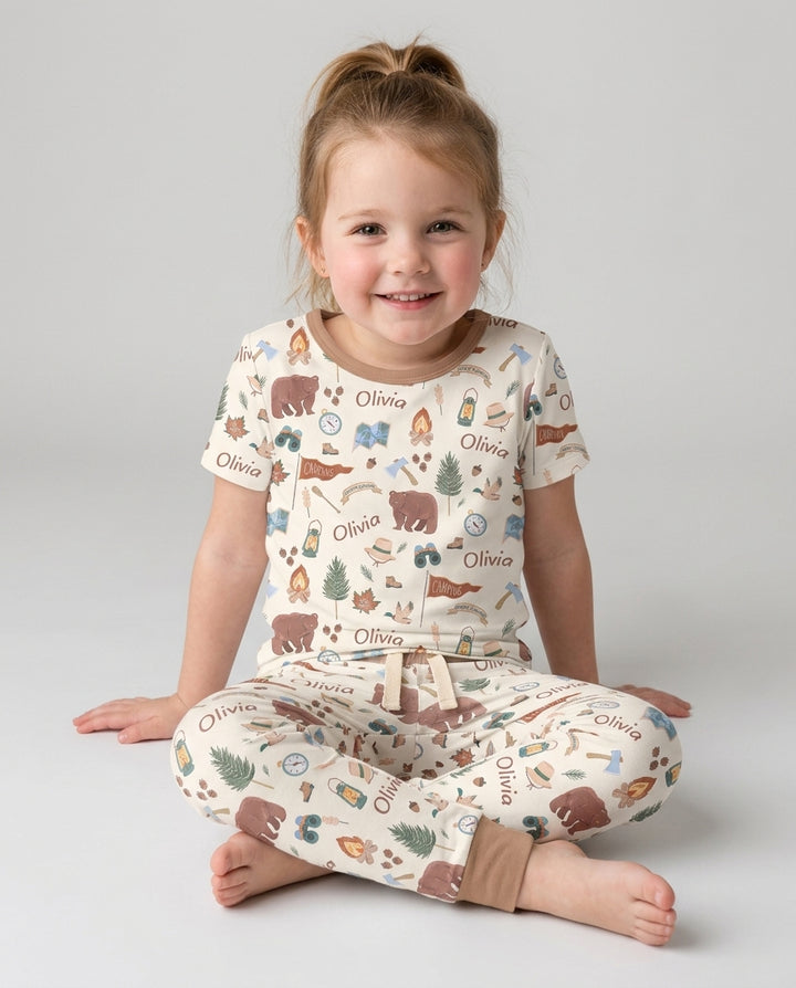 CUSTOM Template Bamboo Two Piece Short Sleeve Pyjamas Set
