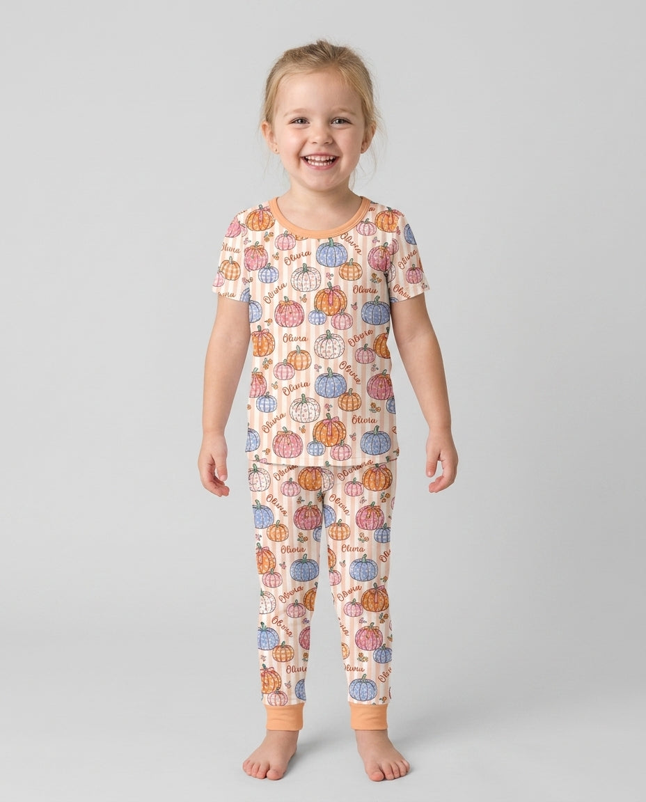 CUSTOM Template Bamboo Two Piece Short Sleeve Pyjamas Set