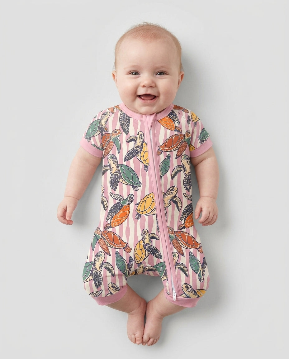 Turtle Bay Family Matching Bamboo Shorty Zippy