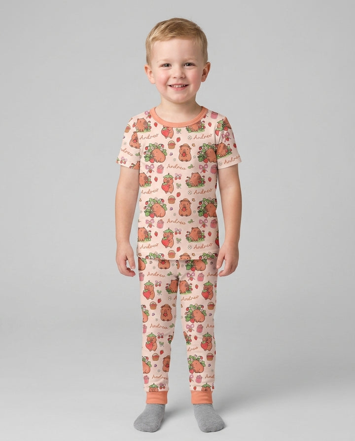 CUSTOM Template Bamboo Two Piece Short Sleeve Pyjamas Set