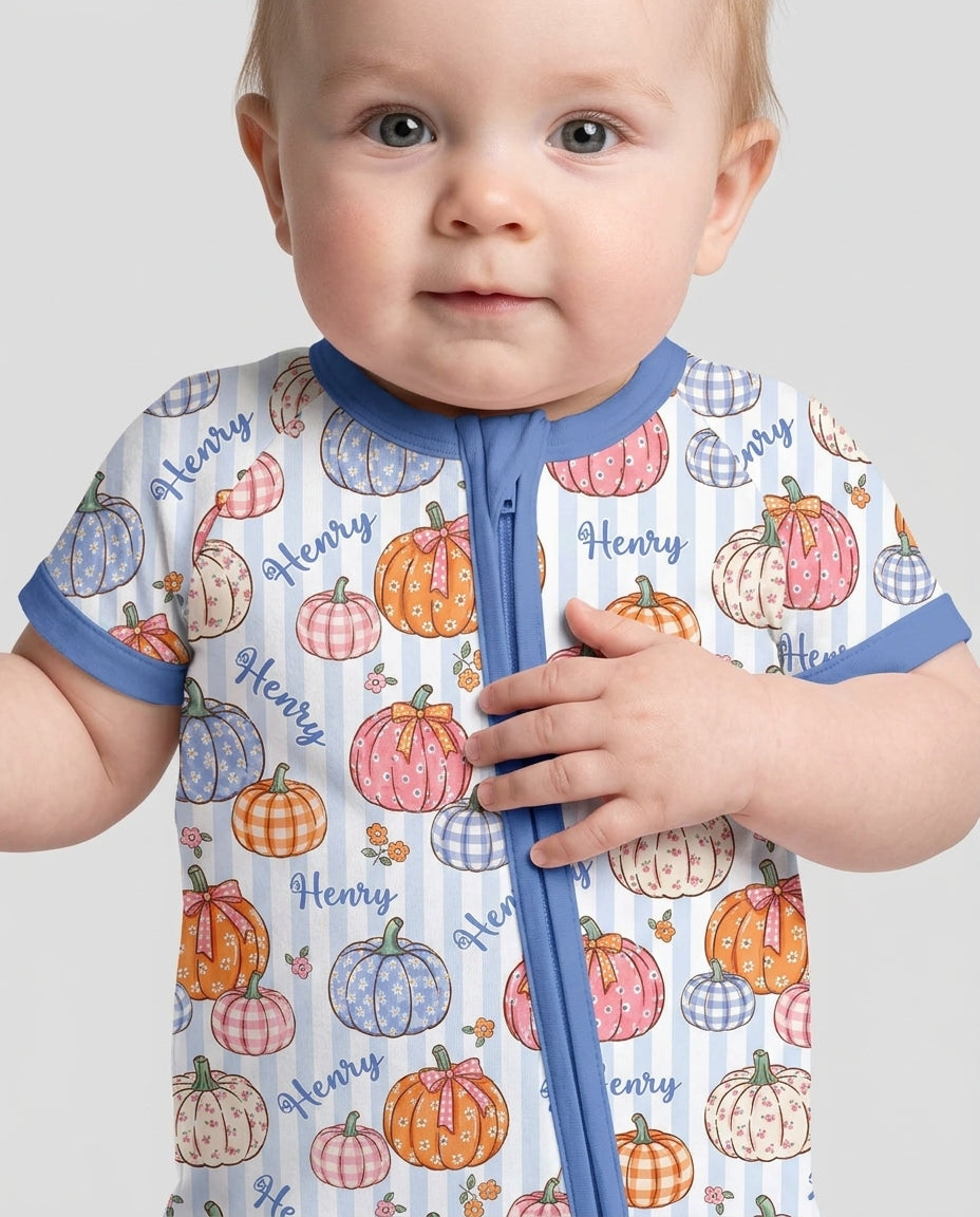 Custom Name Pumpkin Patch Bamboo Shorty Zippy