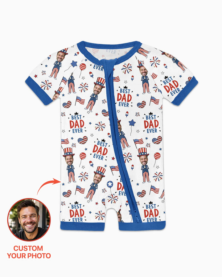 Custom Photo Best Patriotic Family Ever Bamboo Shorty Zippy
