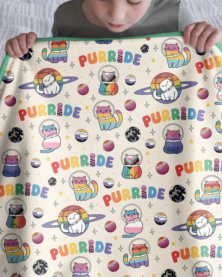 Rainbow Space Cats Family Matching Bamboo Blanket