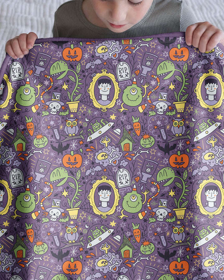 Halloween Monster Fun Bamboo Blanket