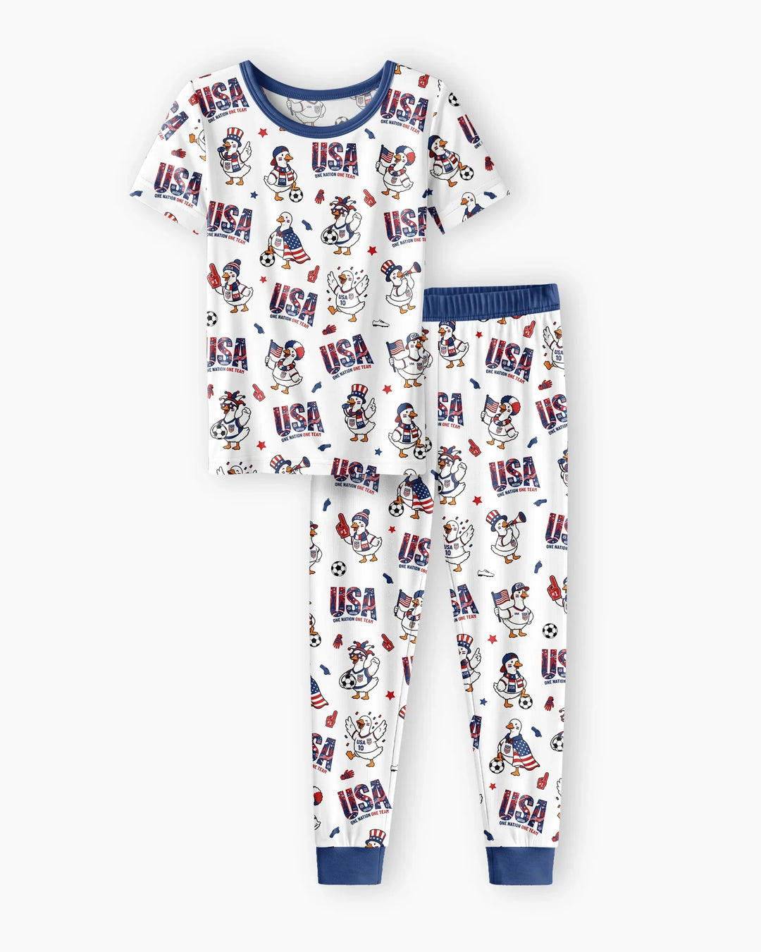 One Nation One Team Bamboo Two Piece Short Sleeve Pajama Set