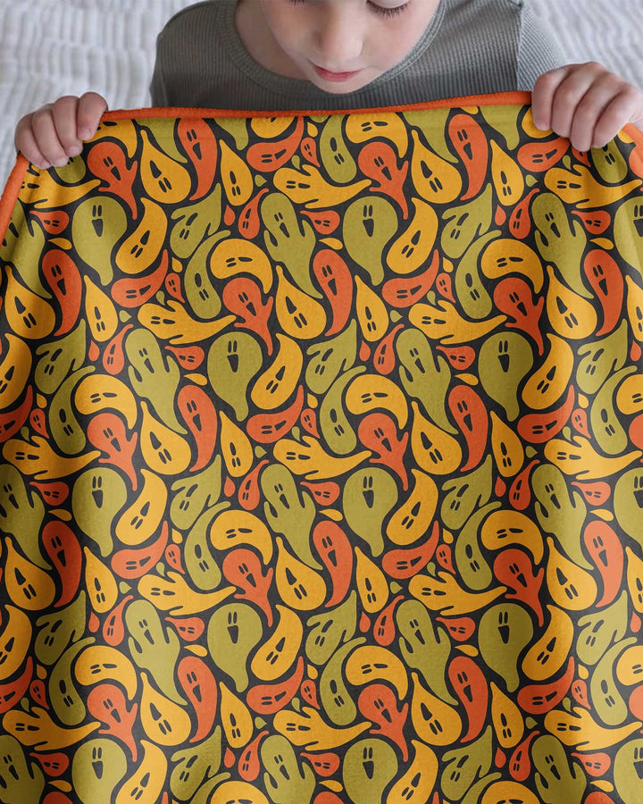 Retro Haunts & Happy Boos Bamboo Blanket