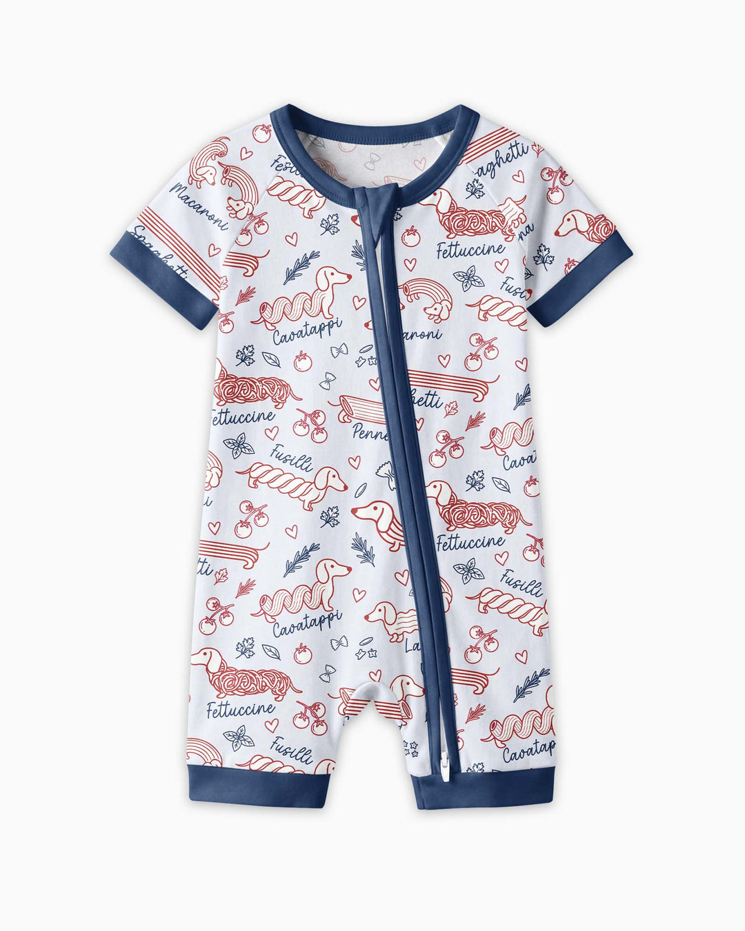 Funny Dachshund Pasta Pups Bamboo Shorty Zippy