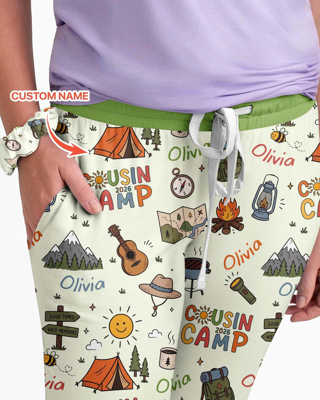 Custom Name Cousin Camp 2026 Bamboo Women Pajama Set
