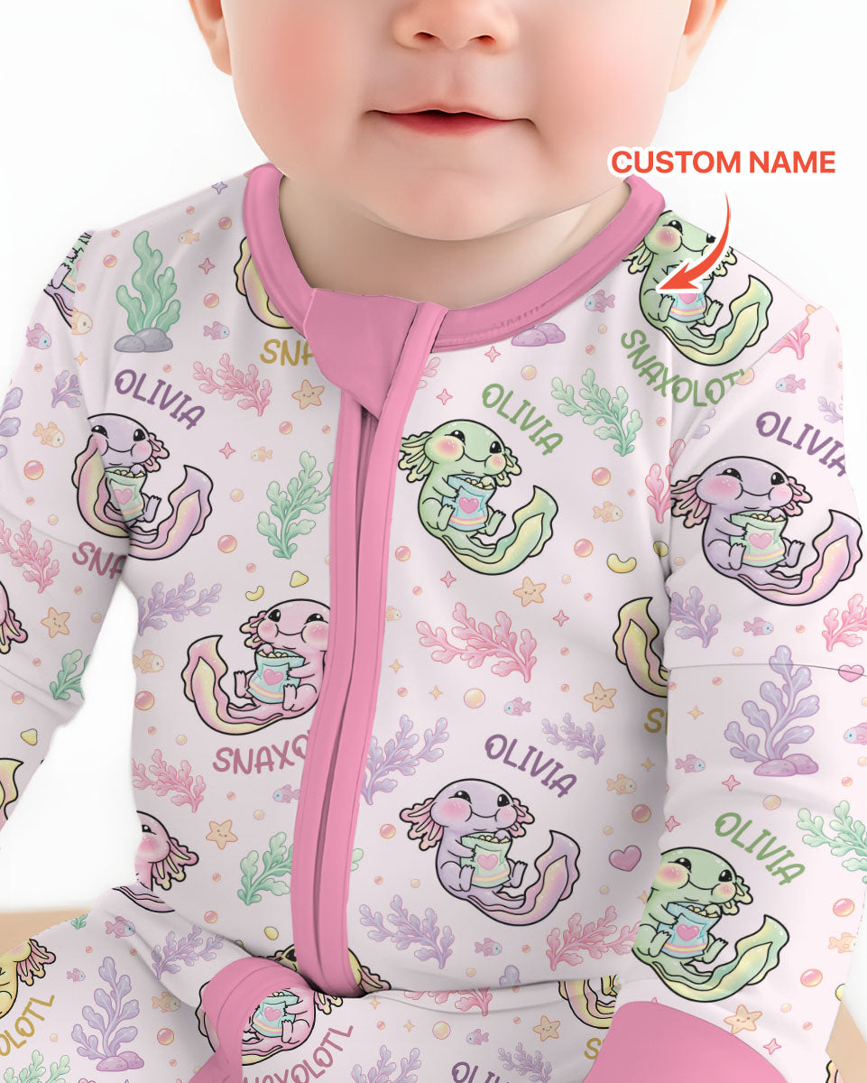 Snaxolotl Custom Name Bamboo Convertible Zippy