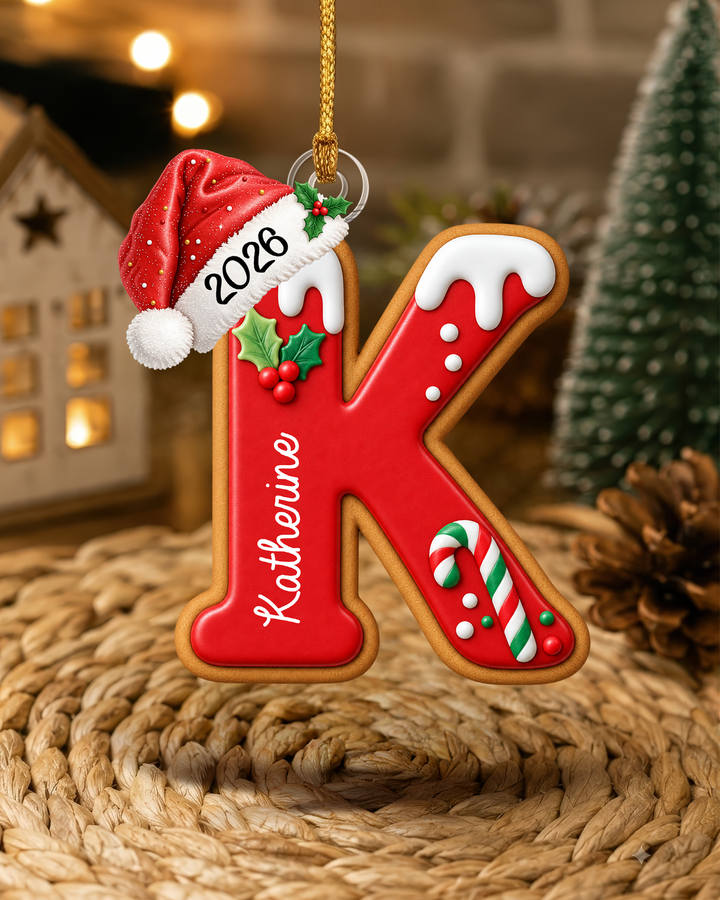 Personalized Gingerbread Letter Acrylic Ornament